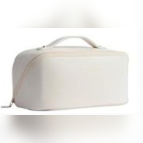Clear Vegan Leather Pouch – HOPE & JOY Large Vegan Leather Water-Resistant Travel Makeup Bag Clear Zipper Pouch NWOT